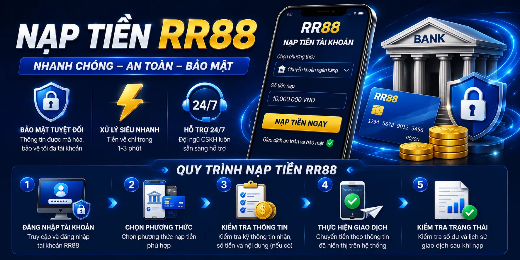 Quy trình nạp tiền RR88 theo từng bước